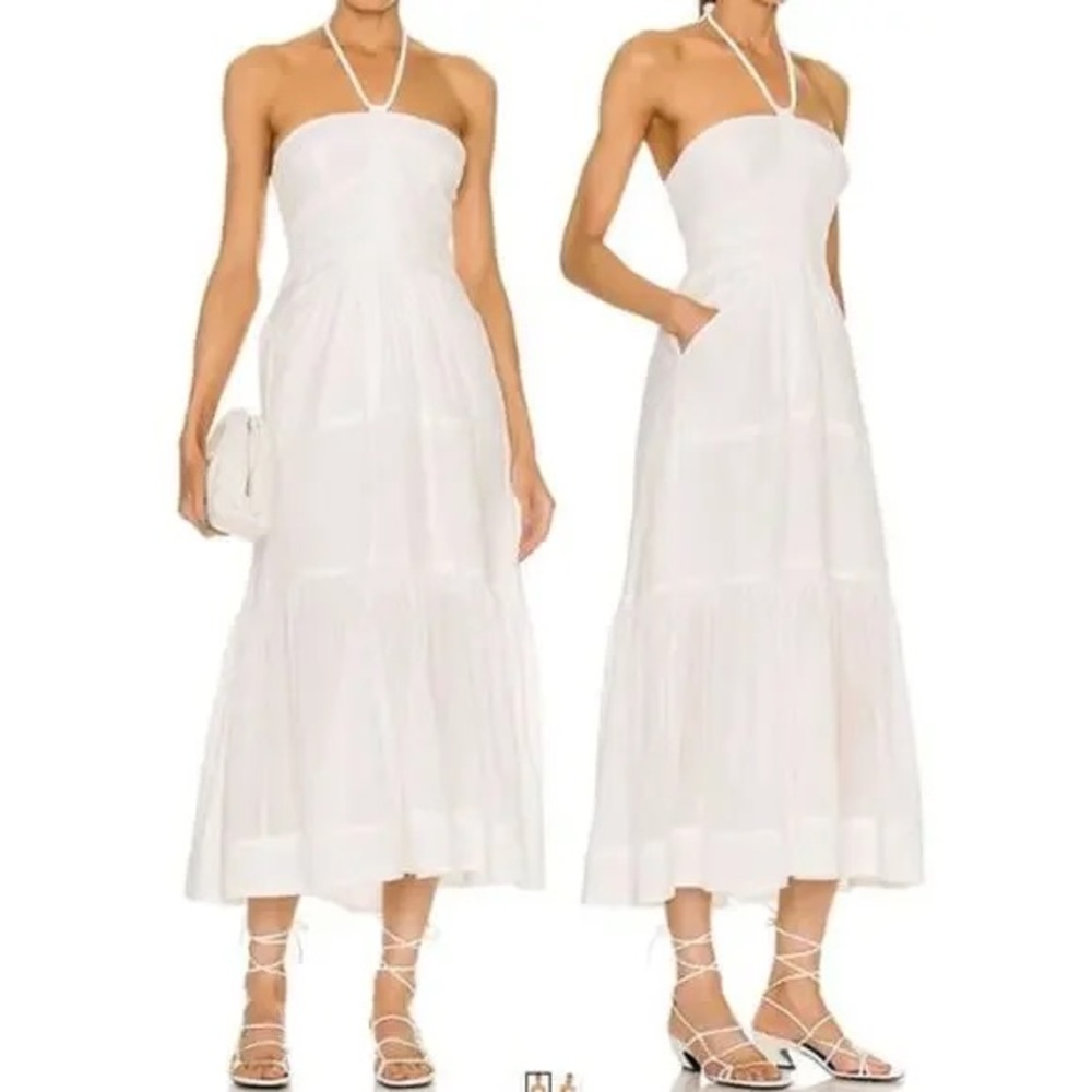 A.L.C. Adelle Halter White Maxi Dress